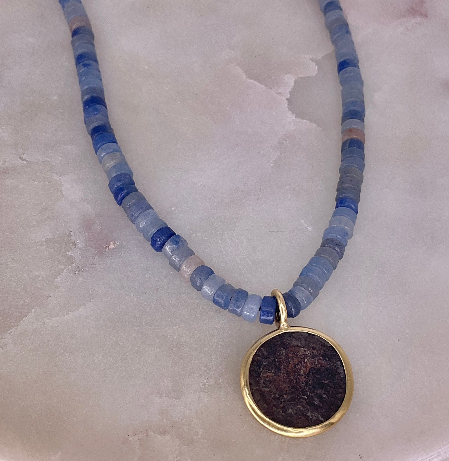 Ancient Greek Coin Lapis Necklace