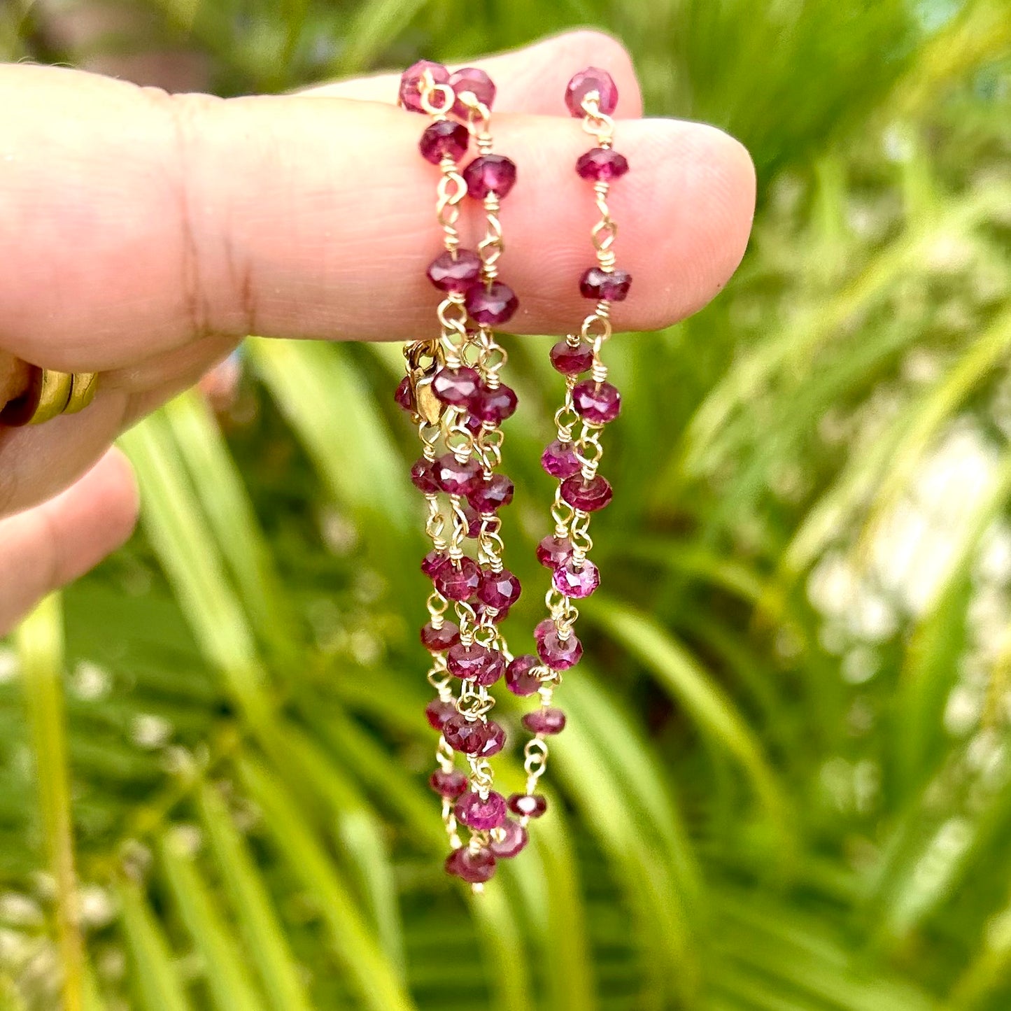 Gemstone Rosary Necklace ~ Deep Purple Amethyst