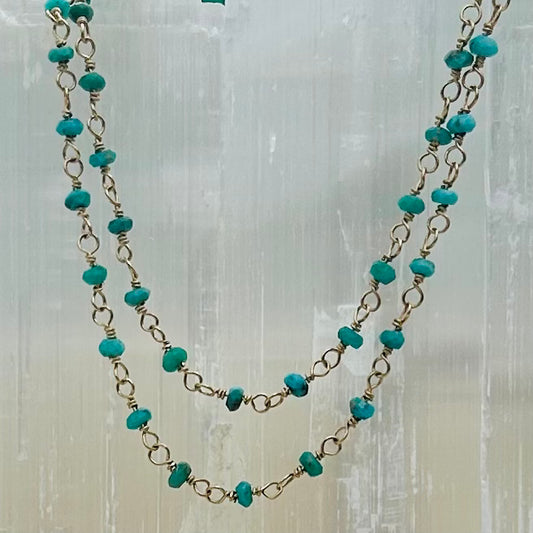 Gemstone Rosary Necklace ~ Sleeping Beauty Turquoise