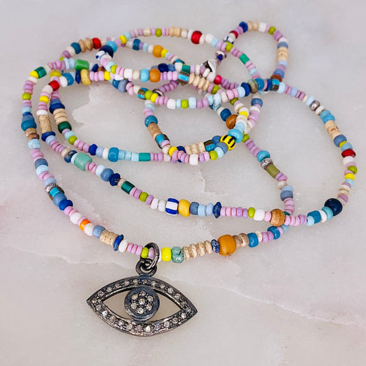 Protection Evil Eye Beaded Necklace