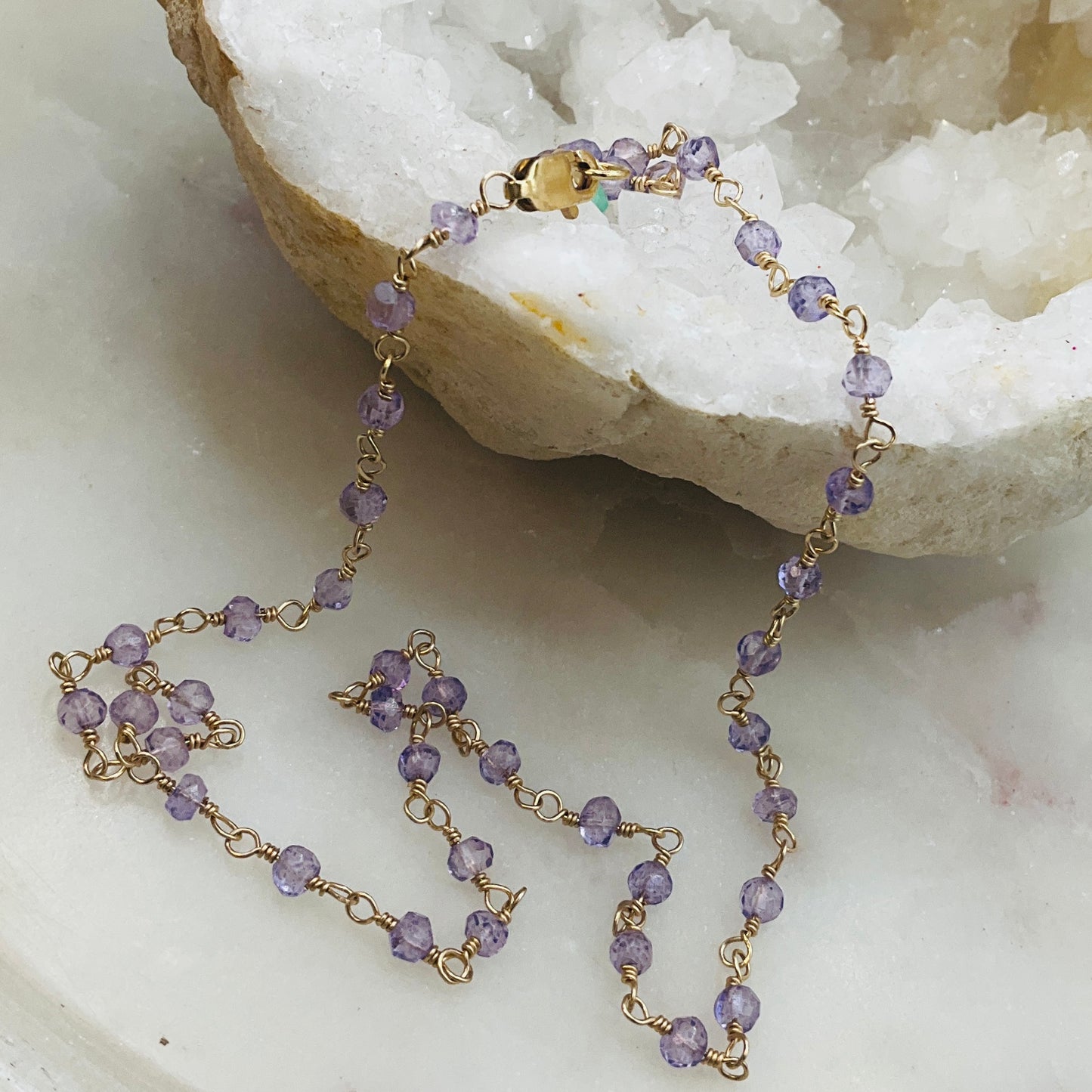 Gemstone Rosary Necklace ~ Lavender Amethyst