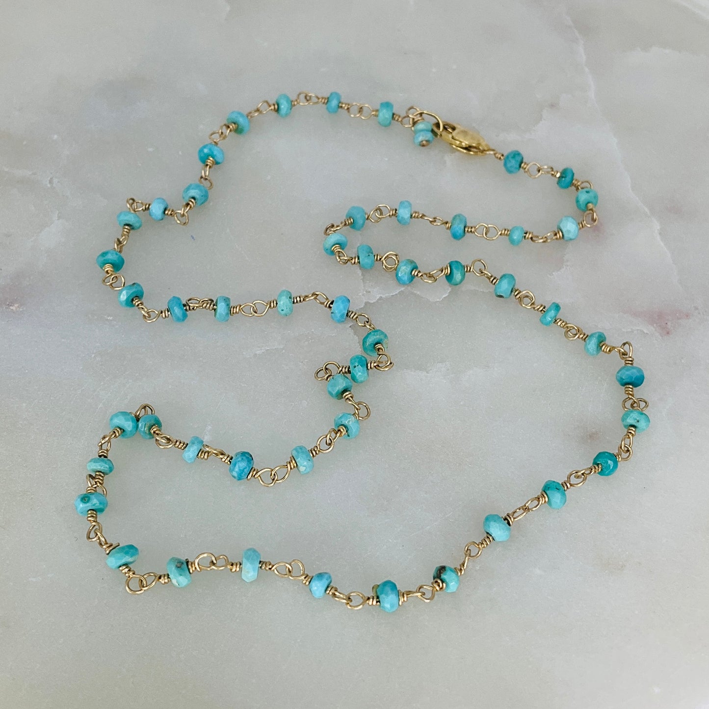 Gemstone Rosary Necklace ~ Sleeping Beauty Turquoise