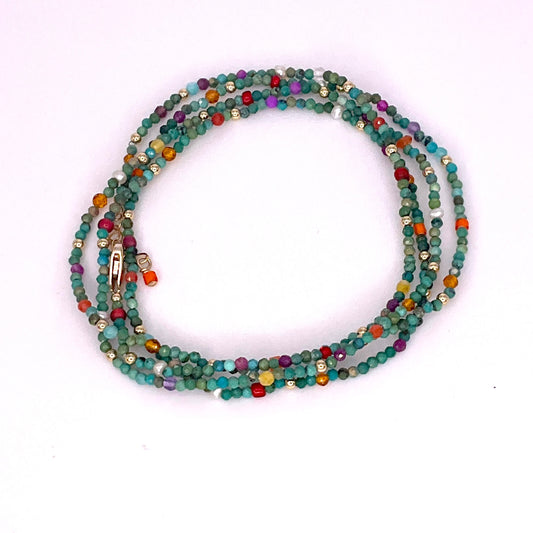 Turquoise Confetti Wrap Bracelet